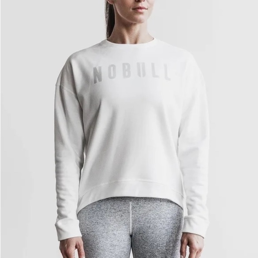 NOBULL Classic White Crewneck NWT SIZE XS WOMENS OVERSIZED